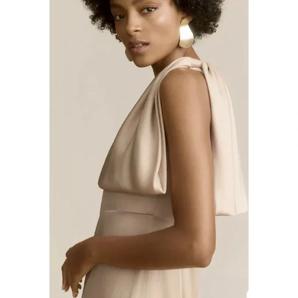 BHLDN Sachin & Babi Chelsea One Shoulder Bow Gown in Neutral 8 - Picture 3 of 10